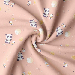 Printed Cotton HUANLILI Peach / Dark Mauve